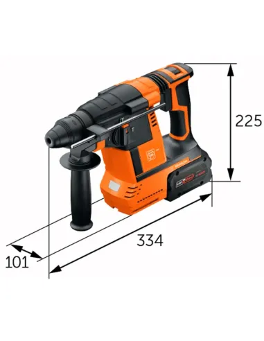 martillo perforador a batería 18V con energía de impacto de 2,6 J