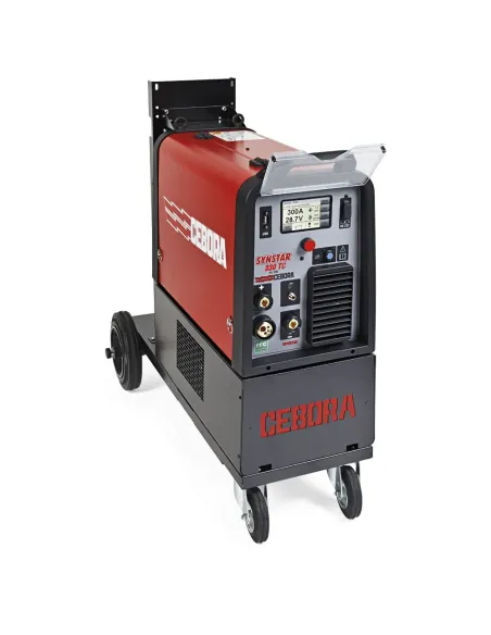 fuente de soldadura Cebora SYNSTAR 330 TC con panel táctil y tecnología sinérgica
