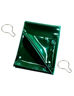 cortina de soldadura verde tono DIN 9 fabricada en PVC ignífugo