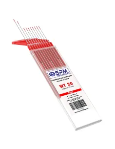 electrodo tungsteno rojo WT20 para soldadura TIG en corriente continua 2