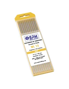 electrodo tungsteno dorado 1,5% lantano para soldadura TIG AC y DC