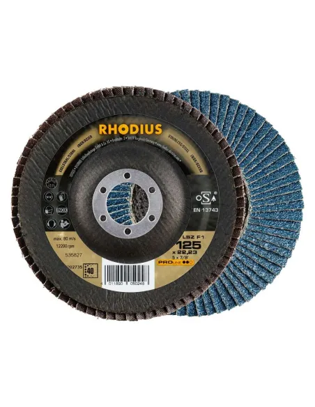 Disco de láminas RHODIUS LSZ F1 Ø125 mm para acero e inoxidable
