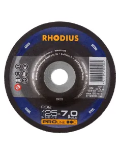 Disco de desbaste RHODIUS RS2 Ø125x7,0 mm para acero (Tipo 27)
